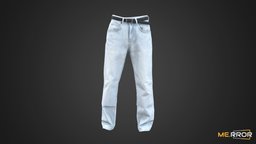 [Game-Ready] Light Blue Jeans and Belt fashion, pants, ar, 3dscanning, jeans, casual, belt, photogrammetry, 3dscan, male, lightblue, noai, fashionscan, jeans_and_belt, light-blue-jean