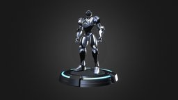 Robot character RTS01 tron, warrior, fighter, soldier, future, mecha, maya, blender, pbr, scifi, robot, rigged