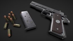 Army pistol warrior, eagle, case, army, bolt, magazine, bullet, metal, trigger, pistol, colt1911, cartidge, colt, war, forend