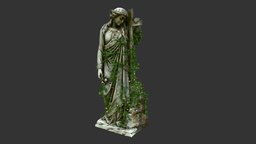 Statue 012 plant, plants, 3d-scan, rocks, vines, cemetery, escultura, scuplture, statue, estatua, stones, baroque, scupt, angle, statues, fontosa, realitycapture, architecture, photogrammetry, asset, stone, gameasset, free, rock