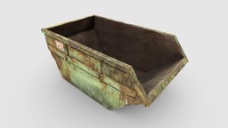 Trash Container 1 PBR trash, junk, debris, garbage, waste, cargo, tool, skip, pbr, street, container, industrial, steel