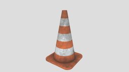 Traffice Cone traffic, cone, rubber, gameassets, substancepainter, blender, noai