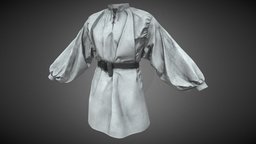 White Medieval Shirt castle, cloth, soldier, medieval, infantry, hood, farmer, villager, hoodie, peasant, vikings, gardening, chainmail, garment, character, military, fantasy, war, clothing, knight