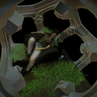 Ira on a space-sofa 3dscanning, occipital, icosahedron, 3dbodyscan, girl, 3dscan, spaceship