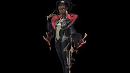 Black Gold Girl steampunk, videogames, artwork, 3dart, color, badass, fantasycharacter, blender, animation, fantasy, noai