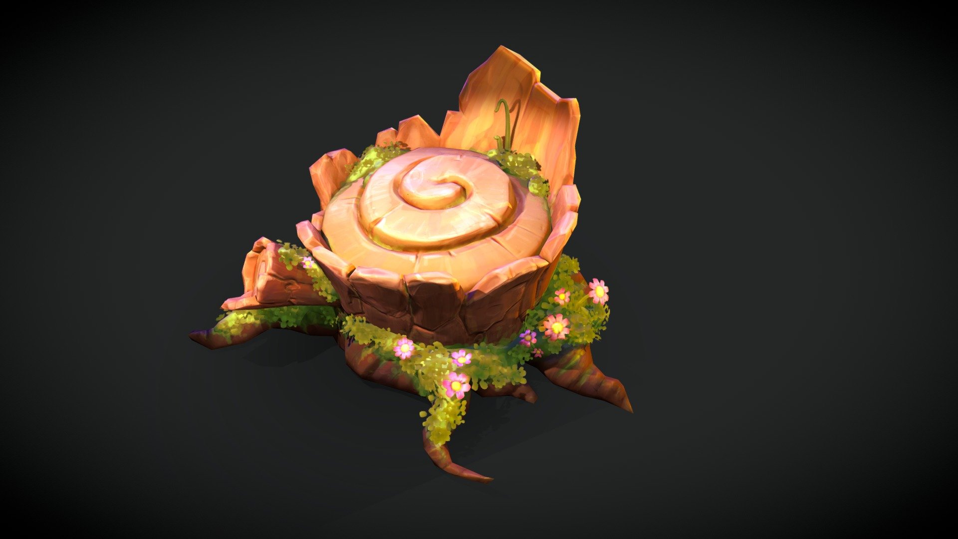 Here at the studio we like to challenge ourselves every week with a new hand-painted challenged, and if we like it we post it online as well. 
This week it was wood challenge. :)

Thanks Daria Silbern for the awesome concept! Be sure to check her out:
https://www.artstation.com/artwork/okvOB - Trunk - 3D model by Arcane Owl Studio (@arcaneowl) 3d model
