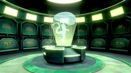 Sketchfab Weekly hologram, ufo, alien, week, 35, xenomorph, sketchfabweeklychallenge, cartoon, scifi, stylized, fantasy, spaceship