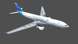 Air Bus 330 Garuda Airlines airplane, 3dsmax, 3dsmaxpublisher, airbus330, garudaairlines