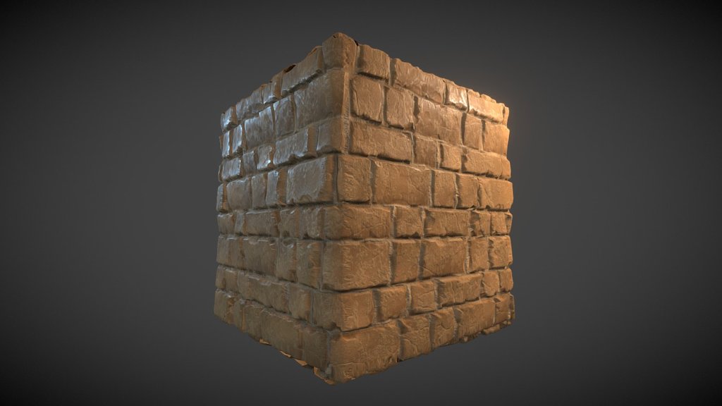 This is a sandstone brick material I made in substance designer. I have been learning it for the last month or so. I'm liking it quite a bit. Hopefully I can get some of these materials into a 3D scene soon 3d model