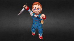 Chucky Low Poly PSX Style psx, chucky, pixeltexture, goodguy, pixelart3d, blender, lowpoly, psx-graphics
