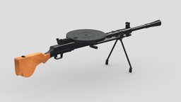 Degtyaryov Machine Gun High Poly Subdivision rifle, grenade, assault, high, soldier, revolver, army, handgun, carbine, generic, semi, long, submachine, defense, equipment, firearm, vr, bullpup, ar, firearms, automatic, machine, battle, pistol, sniper, launcher, personal, semi-automatic, weapon, asset, game, 3d, low, poly, military, shotgun, gun, gear, war, "light", "multiple-barrel"