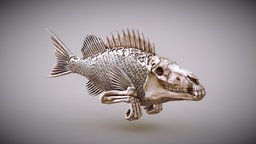 FISHHead2 fish, demon, biomechanical, biohazard, 3dprinting, alien, hrgiger, sphinx, darkart, character, art, horse, skull, creature, monster, abstract, horror
