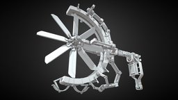 Cyberpunk wind turbine wind, turbine, assets, gaming, energy, prop, cyber, cyberpunk, renewable, scifi, city, noai