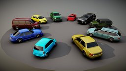 Generic passenger car pack cars, set, urban, generic, pack, props, civilian, render, unity, low-poly, asset, vehicle, car