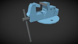 Lowpoly Vise clamp, bench, work, mechanical, holder, equipment, tool, vise, workbench, workshop, industrial