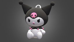 Kuromi Keychain 3D Printable rabbit, fanart, cute, figure, pla, 3dprintable, 3dprinting, keychain, creality, sanrio, character, 3dprint, kuromi, crealityender, noai
