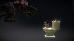 Zilla Vs Boss Skibidi Toilet godzilla, zilla, skibiditoilet