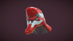 Head Eva 02 armor, head, fan-art, evangelion, substancepainter, substance, art, anime