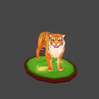 Tiger orange, tiger, feline, diffuse-only
