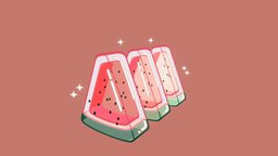 Watermelone 🍉 one, starship, flatshaded, star, watermelon, shaded, take, pls, blender, blender3d