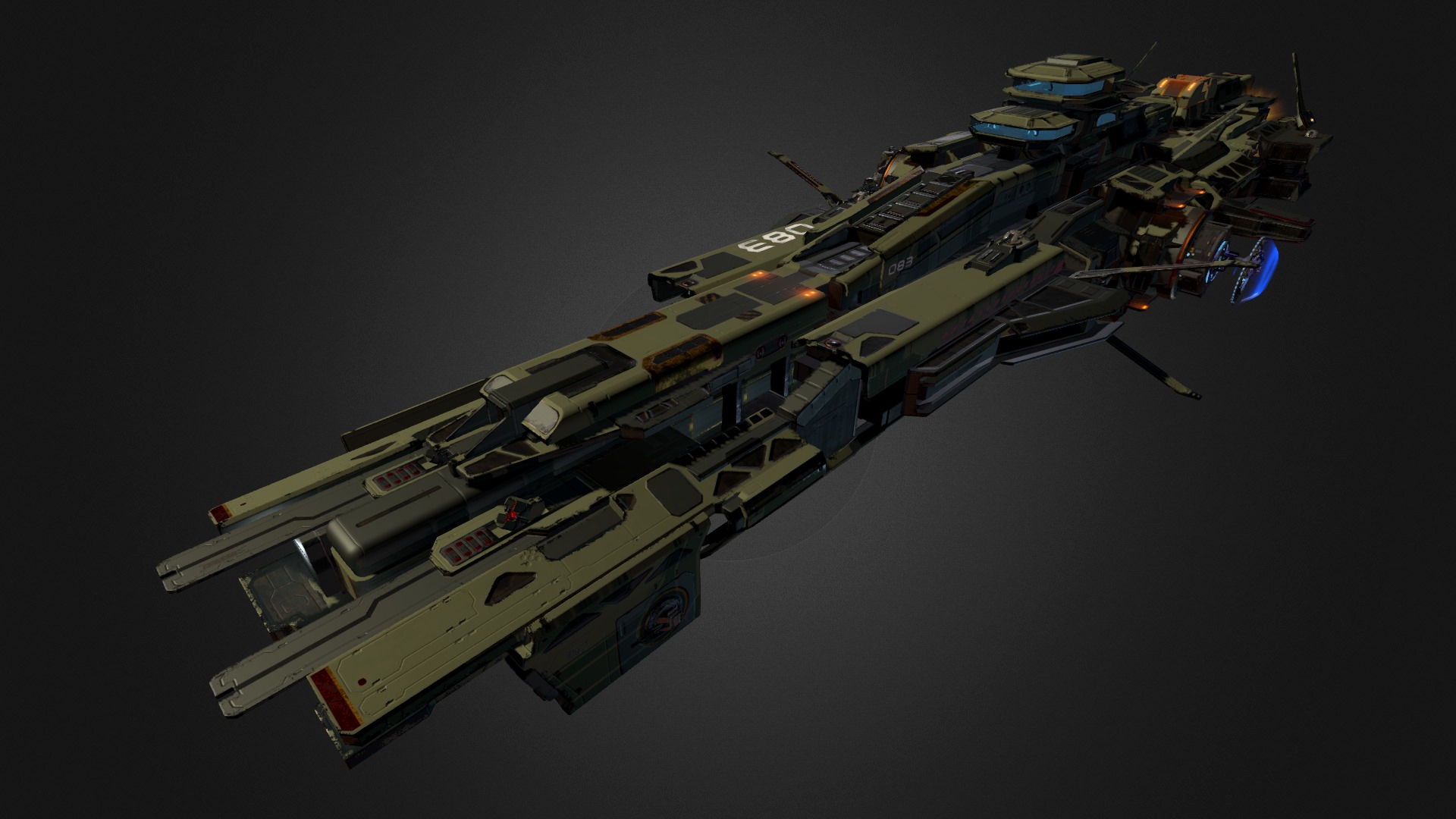 The ‘Invincible’ line of ships was built during the second war for Bartle sector and has been continuously refined since. These faithful ‘workhorses’ of the Imperial Spacefleet were widely used for fire support during offensive operations. Military doctrines change, fleets are upgraded, but Invincible always remain in the ranks. Over the years of production and operation over forty different models and numerous modifications of the destroyer have been produced. The latest model of Invincible is deservedly considered the strongest link in the modern Imperial fleet 3d model