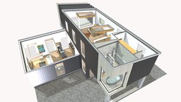 Panda House floorplan, contemporary, blackandwhite, furniture-home, construction, new_construction, modular-design, modern_architecture, contemporary_living, modern_home, new_home, two_bedroom, two_bathroom, modern_living