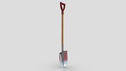 Aluminum Alloy Snow Shovel LP wooden, tools, property, snow, aluminum, metal, shovel, game-ready, game-asset, alloy, props-assets, props-game, wood, decoration, hand, enquipment