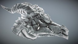 Dragon Head sculpt, print, head, mythology, 3d-printing, mythical-creature, stylizedcharacter, 3dprint, 3d, blender, creature, animal, stylized, monster, dark, dragon, sculpture