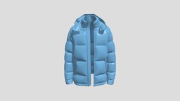 Puffer Jacket Unzipped artwork, fashion, jacket, clothes, costume, outfit, garment, apparel, clo3d, marvelousdesigner, menswear, outerwear, 3d, 3dmodel, clothing, clo, pufferjacket, downjacket, noai