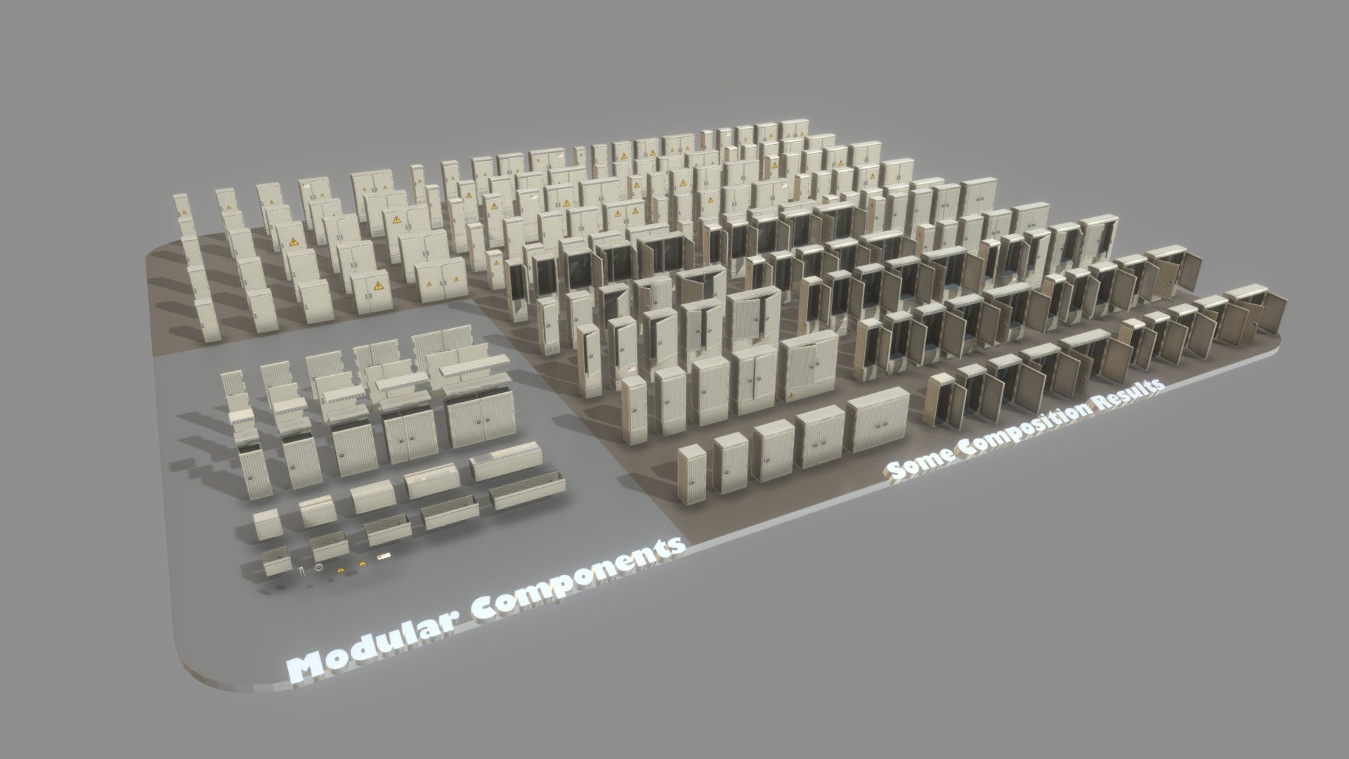 Here is the modular cable distribution cabinet set, some compositional results and some animation tests for the doors. 






wip 1

wip 2

wip 3

wip 4 (High-Poly Done (Triangles: 1.3M))

wip-5

wip-6



Modeled and textured by 3DHaupt in Blender-2.82a - Modular Cable Distribution Cabinet-Set - Buy Royalty Free 3D model by VIS-All-3D (@VIS-All) 3d model