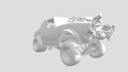 car drag racing small, cell, drag, fast, dodge, completed, challenger, carro, tires, desenho, jogo, corrida, rapido, pequeno, cartoon, game, 3d, blender, design, car, race, shader, pneus