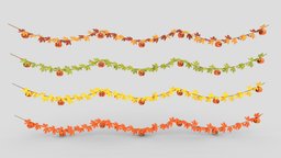 Pumpkin Garlands decorations, ornamental, boo, texts, garlands, stylized, decoration, ghost, halloween, pumpkin, magic, happyhaloween