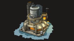 Power Plant base, pipe, reactor, electricity, fuel, props, powerplant, uranium, isotope, handpainted, structure, building