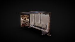BUS STAND bus, props, stop, model, gameasset