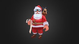 Santa santa, christmas, sunstrike, character, handpainted, low-poly, game, model, animated, fantasy