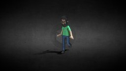 Cartoon man animated games, walking, fall, man, animation