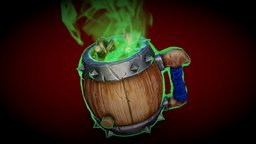 Beer Mug drink, food, fish, prop, mug, beer, casual, beermug, cartoon, asset, game, wood, stylized, fantasy