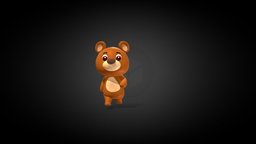 Cartoon Bear Animated bear, toon, animals, charactermodel, lowpolymodel, animatedcharacter, gameasset, rigged, humanoid-character, cartoonbear