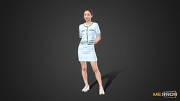 Asian Woman Scan_Posed 22 100K poly body, people, standing, asian, bodyscan, ar, posed, woman, tweed, woman3d, character, photogrammetry, scan, female, human, noai, twopiece