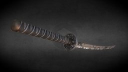 Salvaged katana katana, post-apocalyptic, melee, combat, martial-arts, martial-art, salvaged, japaneseblade, substancepainter, substance, weapon, sword, blade, japanese
