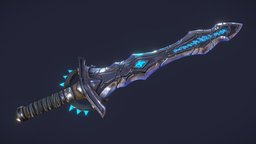 Stylized Sword medieval, cursed, medievalfantasyassets, weapon, low-poly, sword, stylized, fantasy