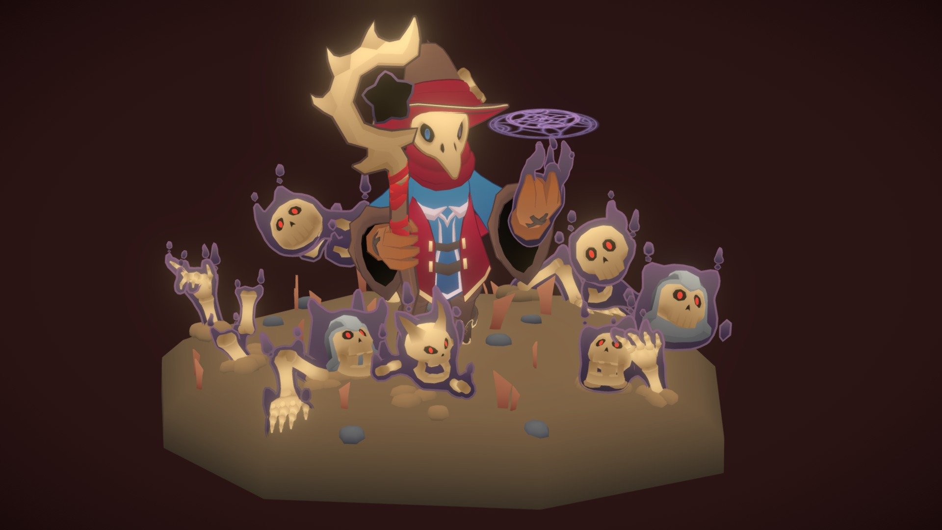 Sketchfab Weekly Challenge

&ldquo;Each fallen soldier is one more to fight, each severed limb is a new weapon for the enemy, each cry is a chord that matches the spectral whistle with which bones dance and gather to form aberrations, every gram of torn flesh is a delight to the being that controls them, the one that some call the Purgator, the one who is venerated as the last gift of his god, Aris the herald of Death