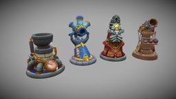 Towers for tower defence game "Defenders 2 TD" tower, defence, defenders, low-poly, game, lowpoly, guns