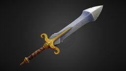Stylized Sword object, krita, substance, handpainted, blender, pbr, gameasset, sword, stylized, blade, gameready