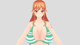 Nami , nami, vrchat, vtuber, girl, blender, anime, onepiece