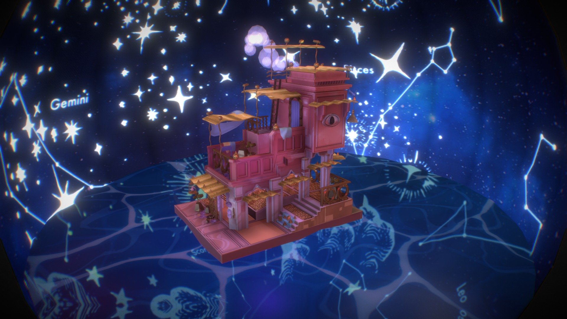 my miegakure's concept art interpretation for 3d class,
uv's and animation practice.
thanks profesor! - Little music house - 3D model by ElizabethGM 3d model