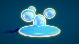 Cartoon Water Slime pet, egg, line, spirit, enemy, water, slime, lineart, cartoon, creature, monster