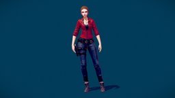 officer-women Low-poly 3D model (Rigged + PBR) police, basemesh, collection, game-ready, free3dmodel, freedownload, freemodel, policeweapon, sience-fiction, free, download