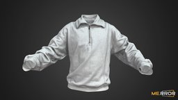 Gray half Zip-up Sweatshirts style, fashion, stylish, ar, gray, 3dscanning, fabric, casual, sweatshirt, photogrammetry, 3dscan, casual-fashion, noai, fahsion-scan, zip-up, half-zipup