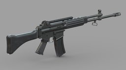 Daewoo K2 Low Poly Realisitc police, rifle, assault, standard, carbine, submachine, equipment, fire, realistic, selective, k2, daewoo, ar-100, weapon, asset, game, 3d, pbr, low, poly, gun, k2c1, xb7, k2c, xb6, dr-200, dr-300